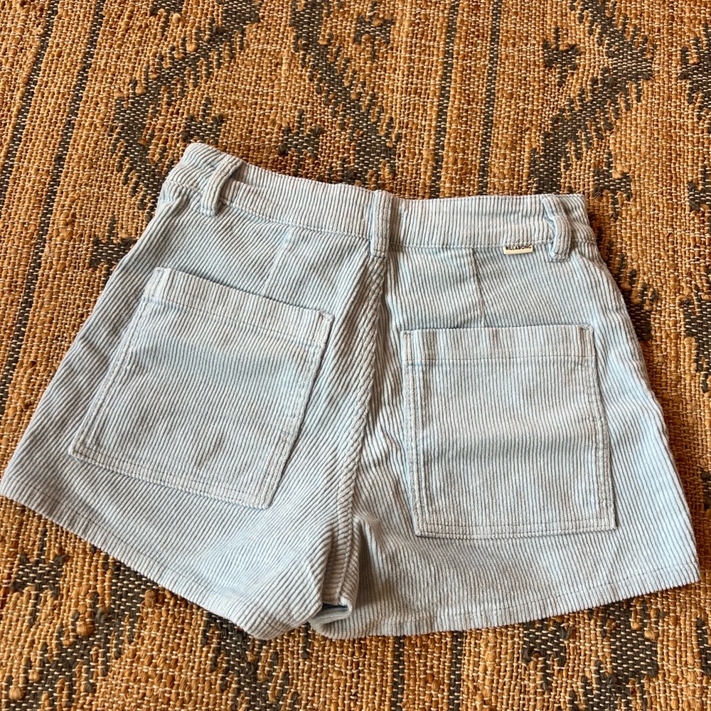 NWOT Billabong Light Blue Corduroy High Waist Women's Shorts - Picture 6 of 9
